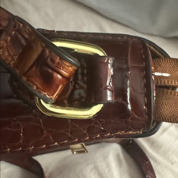 Brahmin Brown Crocodile Embossed Shoulder Bag - Picture 8 of 9